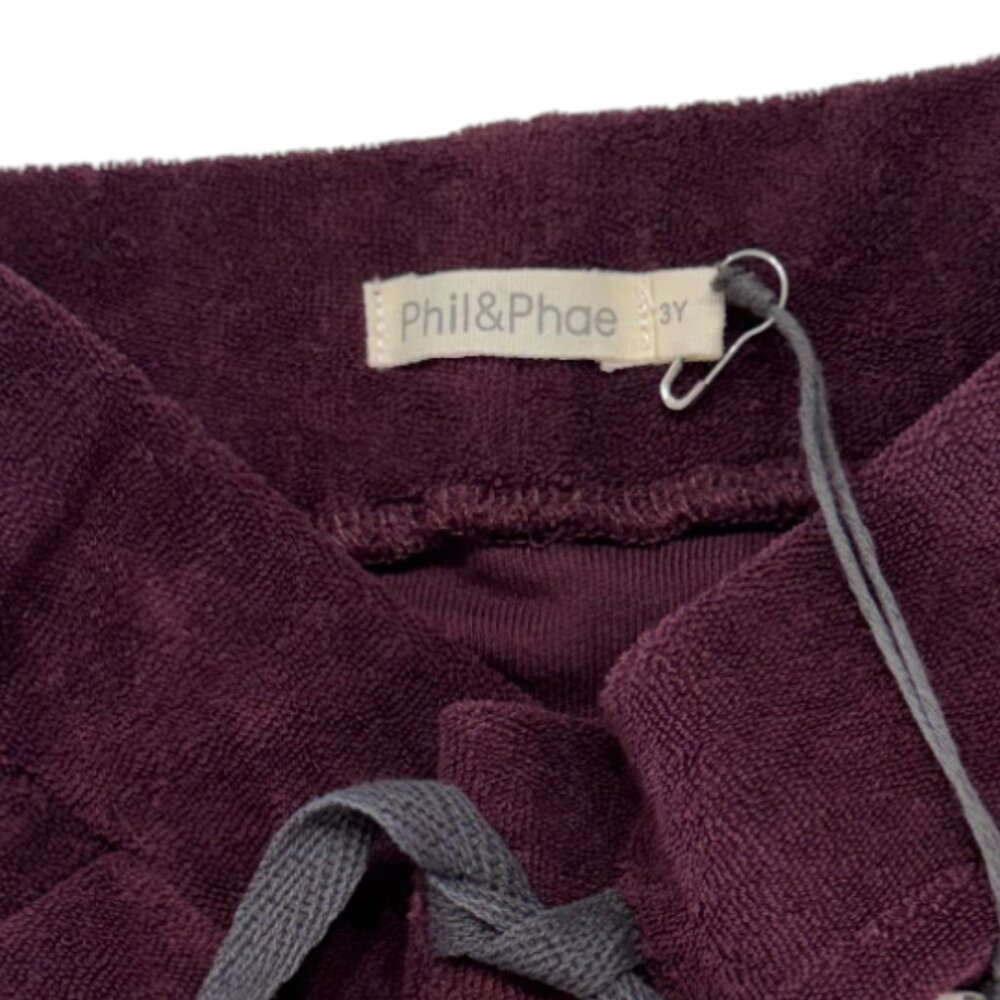 PHIL & PHAE - PANTS - 100% ORGANIC COTTON - BURGUNDY  - 3Y- NWT - Picture 3 of 4